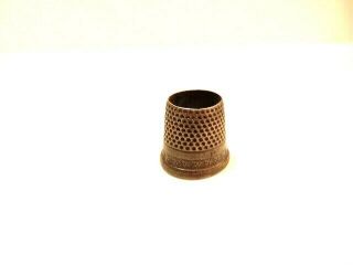 Vintage Silver Colored Thimble Without Dome - Marked 10 On The Side