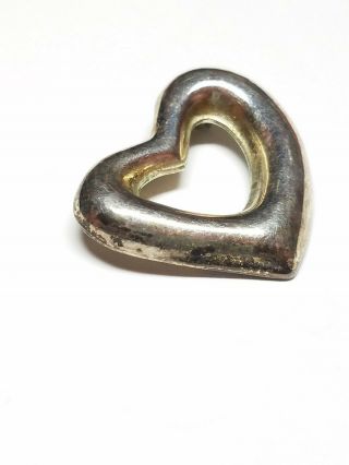 Vintage Taxco Mexico 925 Sterling Silver Puffy Open Abstract Heart Brooch Pin