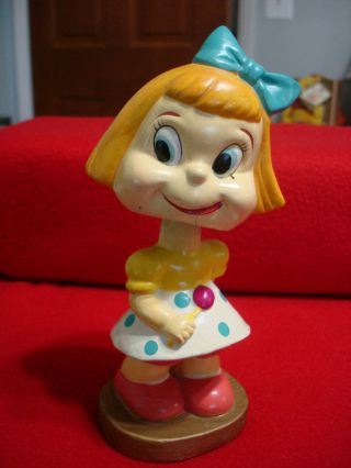 Vintage Cartoon Comic Strip Character Little Iodine W Lollipop Nodder Bobblehead