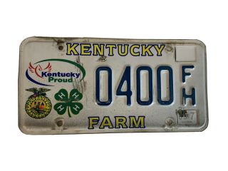 Kentucky (ky) Farm Agriculture Ffa 4h License Plate Craft Grade