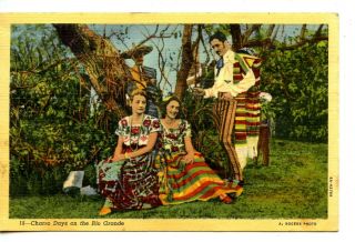 People In Colorful Clothes - Charro Days - Rio Grande Valley - Texas - Vintage Postcard