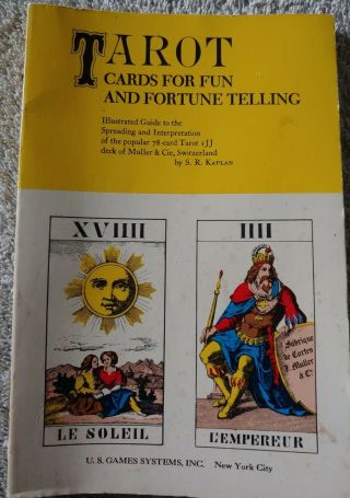 Vintage Tarot Card Book Cards For Fun & Fortune Telling 1970 S.  R.  Kaplan