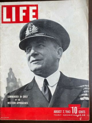 Vintage Life Magazines - August 2,  1943 - Commander In Chief