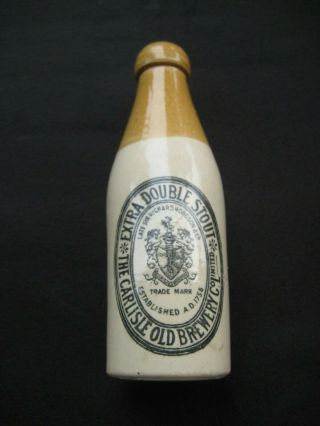 Vintage Ceramic Bottle - The Carlisle Old Brewery Co.  Extra Double Stout - - 8 "