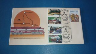 Australian Tarcoola Railway Cover,  1981 Dubbo Rail Centenary Set Of 4 Stamps