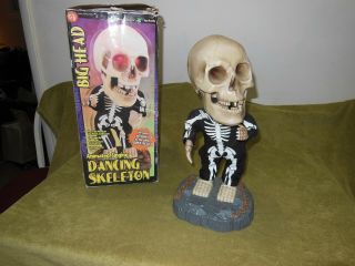 Vintage Gemmy Big Head Dancing Skeleton Animated Singing Dancing