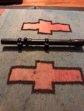 Vintage Weaver J2.  5 Rifle Scope.  2 - 1/2 Power.  3/4 Inch Tube.  With Mounts