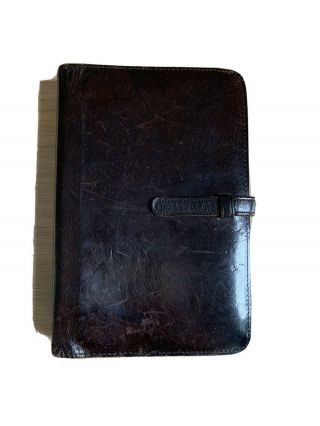 Vintage Coach Brown Leather Address Book Organizer Planner Booklet Euc