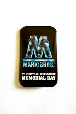 Vintage 1993 Mario Bros Movie Promo Button - Bob Hoskins Nintendo Game Pin