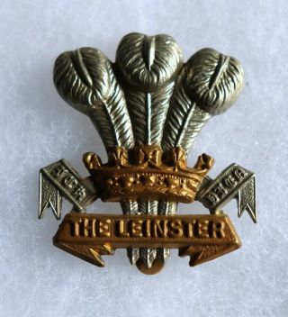 Vintage British English The Leinster Regiment Hat Cap Badge Wwi
