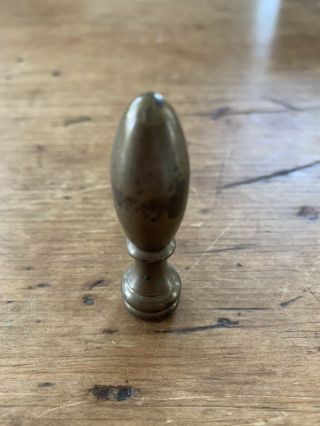 Vintage Turned Brass Finial With Lamp Pipe Thread