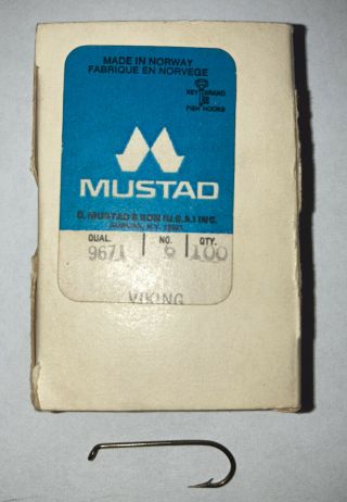 Vintage Mustad Viking Fishing Hooks For Fly Tying Size 6 Qual 9671