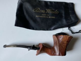 Vintage Ben Wade Hand Made Pipe With Pouch Made In Denmark,  Danish Pride