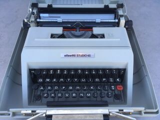 Vintage Olivetti Studio 45 Portable Typewriter With Case Well