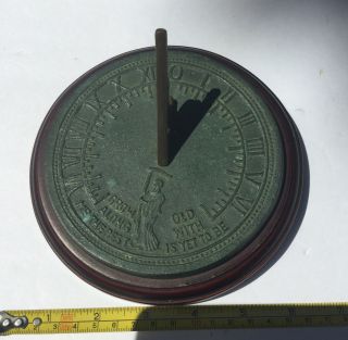 Sundial 6 " Vtg " Grow Old Along With Me The Best Is Yet To Be " Father Time Based