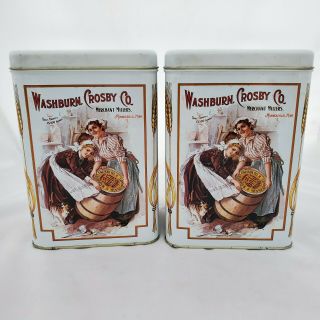 Vintage Washburn Crosby Co.  Gold Metal Flour Collectible Tin Minneapolis,  MN SET 3