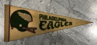 Vtg Nfl Philadelphia Eagles 2 - Bar Helmet Mini Felt Pennant 4”x 9” Felt Undamaged