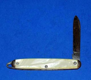 Vintage Providence Cutlery Co.  U.  S.  A.  Pearly Handled Keychain Or Watch Fob Knife