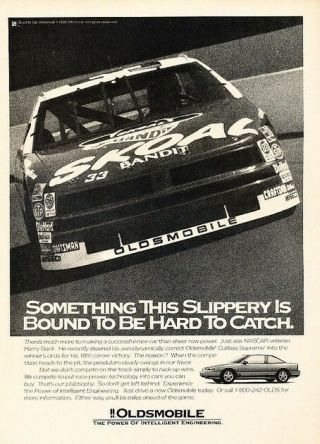 1992 Oldsmobile Cutlass Supreme Race - Advertisement Print Art Car Ad J566