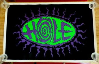 Vtg 1995 The Hole Blacklight Poster Flocked 1677 35 X 23