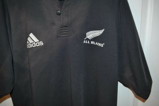 Vintage Adidas All Blacks Zealand Rugby Union Shirt Jersey Size Large
