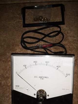 Vintage Triplett Model 420G DC ammeter 500 amps 50MV gauge. 3