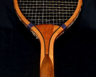 Vintage Antique 1900 Solid Mahogany Wedge No Maker Or Model Name Tennis Racket