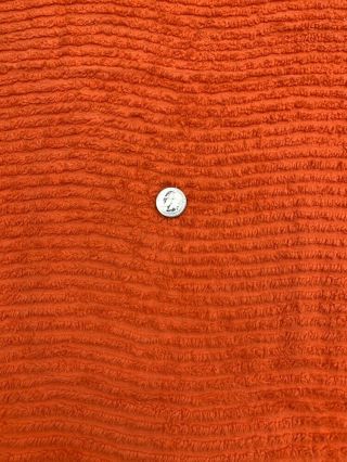 Pumpkin Orange Vintage Cotton Chenille Bedspread Fabric Piece 20 " X26 "