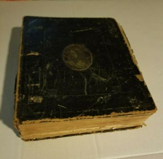 Vintage 1854 Holy Bible,  American Bible Society,  In Pictures