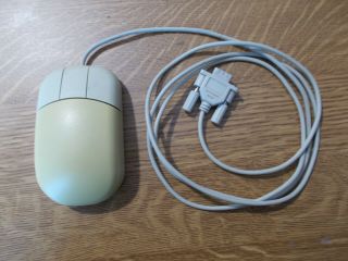 Computer Pc Mouse Serial Rs232 Com Port Retro Vintage Iow Cm - 290f 3 Button White