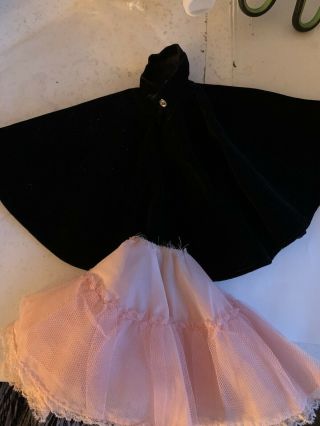 Vintage Jill Vogue Doll Outfit Black Velvet Gown & Pink Under Garment