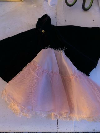 Vintage Jill Vogue Doll Outfit Black Velvet Gown & Pink Under Garment 2