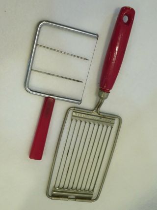 5 Vintage Retro Red Handled Kitchen Utensils (Bakelite/Wood/Metal) 2