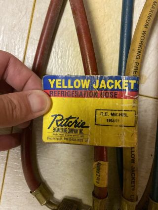 Vintage Yellow Jacket Test and Charging Manifold Gauges Hoses HVAC A.  C 2