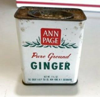 Vintage Ann Page 1 - 3/4 Oz Pure Ground Ginger Tin A&p Collectible Tin Advertising