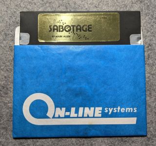 Sabotage Apple Ii Sierra On - Line Systems Vintage Computer Game Disk