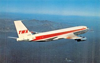 Twa - Trans World Airlines Boeing 707 - 131 Airplane Postcard