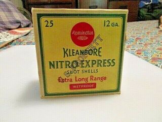 Vintage Remington Kleanbore Nitro Express 12 Ga Shotgun Shell Empty Box