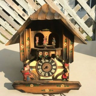 Vintage Musical Chalet Cuckoo Clock Germany Regula Movement