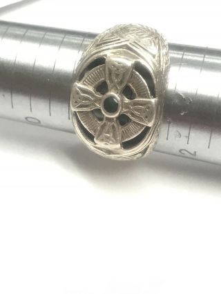 Vintage Fm Usa 925 Sterling Silver Ring W/ Celtic Cross Design
