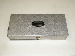 Vintage Umco Aluminum Fishing 2 Sided Tackle Box Model 10 With 17 Lures