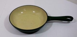 Vintage Le Creuset 6.  5 " Enamel Cast Iron Green Skillet Frying Pan Made In France