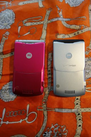 Two Vintage Motorola Razor Flip Phones;. 2