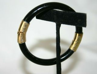 Black Onyx Vintage Chinese Bangle Bracelet