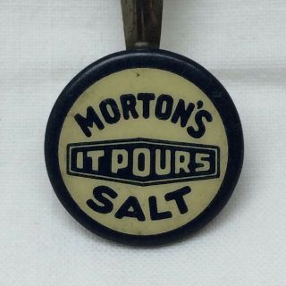 Vintage Pencil Clip Advertising Morton ' s Salt It Pours Celluloid 2