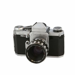 Vintage Edixa - Mat Reflex Mod.  B - L Film Camera W/55mm F/1.  9 Auto D - Quinon Lens Ug