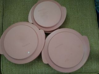 Vintage Tupperware Microwave Reheatable Covered Dishes Rose Pink,  Set Of 3