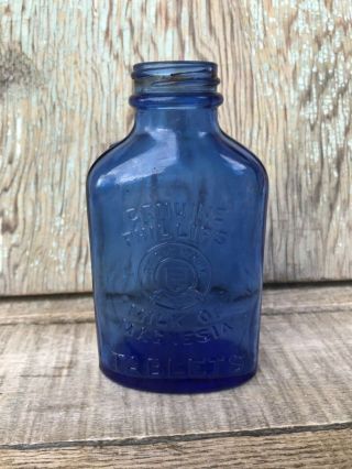 Vintage Phillips Milk Of Magnesia Cobalt Blue Tablet Bottle