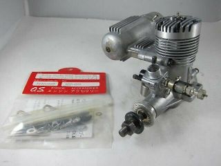 Vintage Os Max 40 Fp R/c Model Airplane Engine With Muffler & Remote Nv Kit