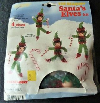 Vintage The Beadery Holiday Beaded Kit - Santa 